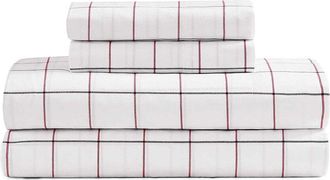 Tommy Hilfiger 200 Thread Count Glasgow Windowpane Cotton Percale Sheet Set