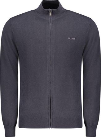 Guess Blue Wool Mens Cardigan