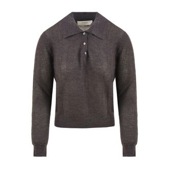 Beatrice .B Stijlvolle Polo T-shirts en Polos - Dames - V-hals truien - Bruin - M - Truien & Vesten