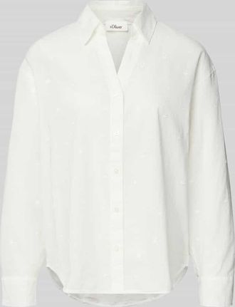 s.Oliver Red Label Relaxed Fit Langarmbluse aus reiner Baumwolle in Weiss, Gr&ouml;&szlig;e 34