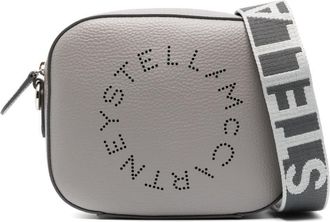 Stella McCartney mini perforated-logo crossbody bag - women - Polyurethane/Polyamide/Polyurethane/Polyamide - One Size - Grey