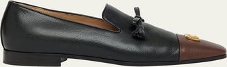 Valentino Garavani Mens Babouchoes Goatskin Cap-Toe Loafers