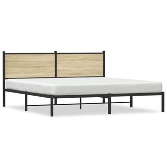Berkfield Home Metal Bed Frame without Mattress Sonoma Oak 160x200 cm in Brown