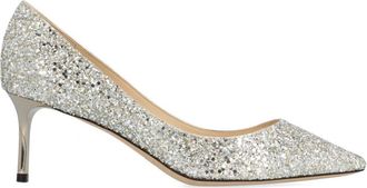 Jimmy Choo London Silver Embellished Pumps