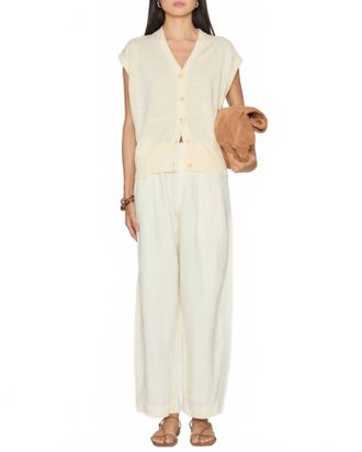 Apiece Apart Fine Weight Cropped Vest In Cream