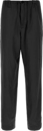 Dries Van Noten Black Satin Penny Pant