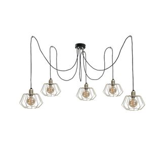 Netlighting Laya Cluster Pendant Ceiling Light Gold 5x E27