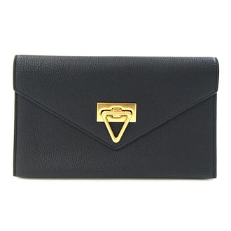 Bottega Veneta Black Leather Clutch Bag Pouch (Pre-Owned)