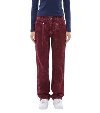 Stella McCartney Maroon Relaxed Flat Front Pants