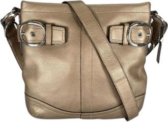 Coach Pre-owned Cross Body Bags, female, Yellow, Size: ONE SIZE Pre-owned Leather Shoulder Bag