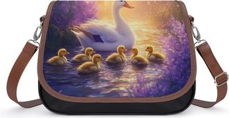 Generic Duck Flowers Crossbody Bags for Women Shoulder Messenger Bag Purse Handbags