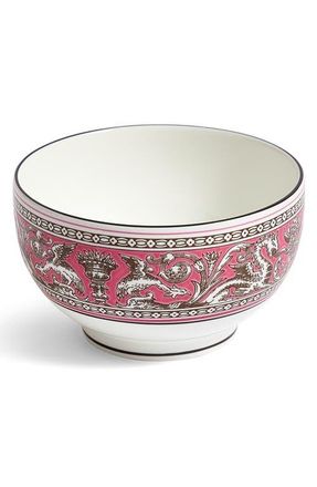 Wedgwood Florentine Bone China Rice Bowl in Fuchsia at Nordstrom