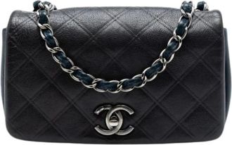 Chanel Pre-owned Vintage Classic Flap Shoulder Bag - Dames - Vintage Schoudertas - Grijs - ONE Size - Leer - Vintage