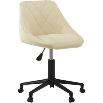 vidaXL Vidaxl - Silla De Comedor Giratoria De Terciopelo Crema