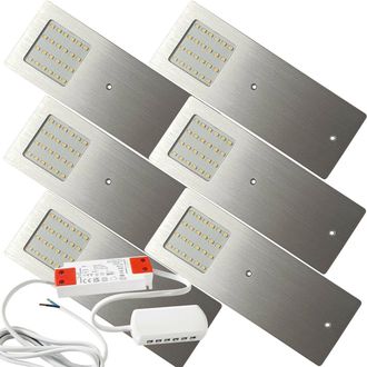Loops 6x ALUMINIUM Ultra-Slim Rectangle Under Cabinet Kitchen Light & Driver Kit - Natural White LED