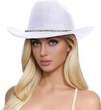 Generic Cowboy Hats for Women Western Sparkly Rhinestone Cowgirl Hat for Ladies 2025 Fashion Summer Hats for Women