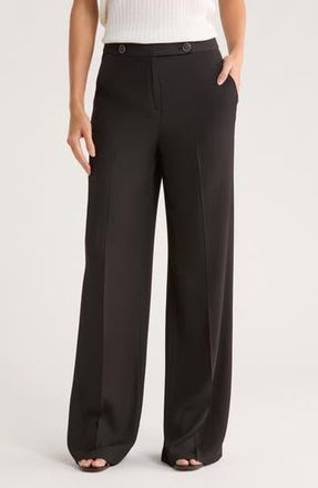 Calvin Klein HIgh Waist Wide Leg Pants in Black at Nordstrom Rack, Size 14