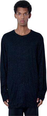 Yohji Yamamoto T-shirt Girocollo Manica Lunga - - Tops - Uomo - Nero - L