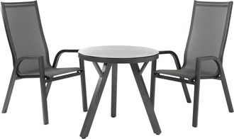 ED&Egrave;N JARD&Iacute; Conjunto de mesa y sillas mesa redonda apilables color antracita