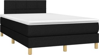 vidaXL Vidaxl - Cama Box Spring Con Colch&oacute;n Led Tela Negro 120x200 Cm
