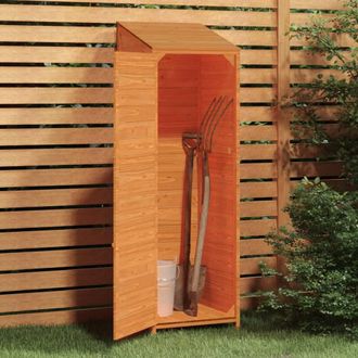 Berkfield Home Garden Shed Brown 55x52x174.5 cm Solid Wood Fir
