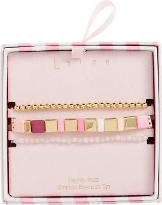 Leith Layered Beaded Necklace in Pink Multi- Gold at Nordstrom Rack