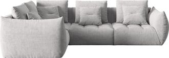 MICADONI 5-Sitzer Design Ecksofa Bloom mit Eckteil links - Strukturstoff