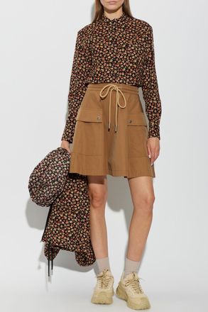 Moncler Skirt With Pockets, Womens, Brown