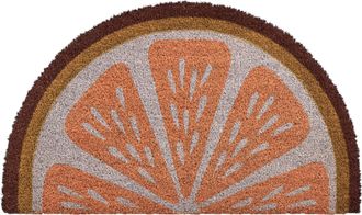Beliani Felpudo De Fibra De Coco Antideslizante 45 X 75 Cm Con Base De Pvc Motivo Naranja Davao