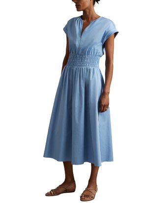 Reiss Lena Ruched Waist Midi Dress