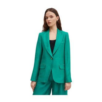 La Petite Francaise Voyante Blazer - Dames - Jassen - Groen - Maat: XS Linnen