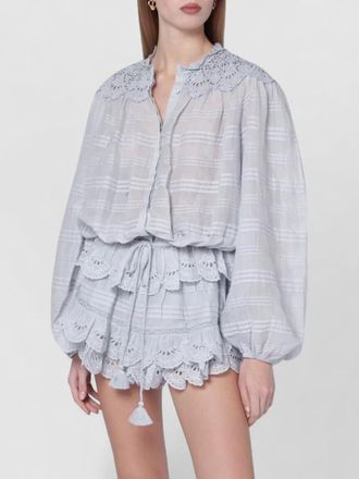 Isabel Marant polly cotton blouse lace detail waistband
