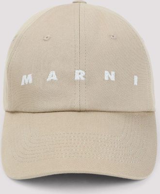 Marni Womens Cotton Hat - Tan - Size Medium