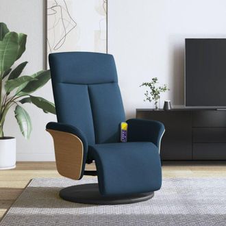 vidaXL Vidaxl - Sill&oacute;n Reclinable De Masaje Con Reposapi&eacute;s Tela Azul