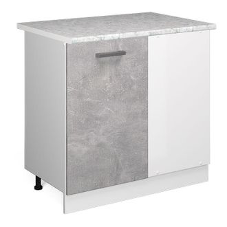 Vicco Mueble Esquinero Universal R-line, Hormig&oacute;n, 86 Cm Con Puerta, Con Encimera