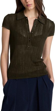 Kenneth Cole Variegated Rib Cap Sleeve Polo Shirt