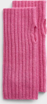 Simons Womens Solid knit fingerless mittens Responsible wool