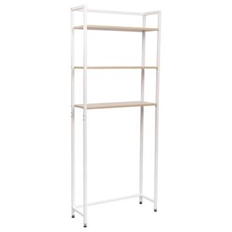 OEM Mueble Lavadora Janet Con 3 Estantes De Metal Blanco Y Madera Natural 68x24x165