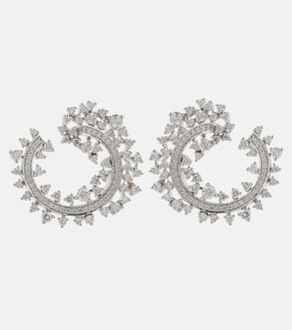 Ananya Scatter Edge 18kt white gold hoop earrings with diamonds