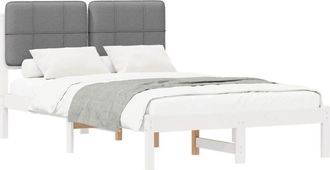 vidaXL Estructura De Cama Con Cabecera Tapizada Gris Claro Vidaxl