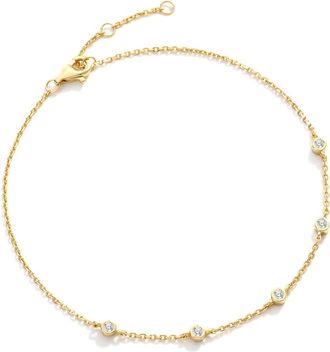 Mint & Lily Bezel Set Cubic Zirconia Bracelet in 18K Gold Vermeil at Nordstrom