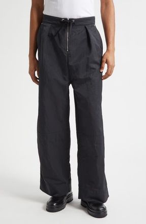 Ami Wide Leg Nylon Pants in Anthracite at Nordstrom, Size Large