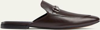 Gucci Mens Leather Horsebit Mules