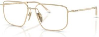 Prada 53mm Rectangle optical glasses in Gold at Nordstrom