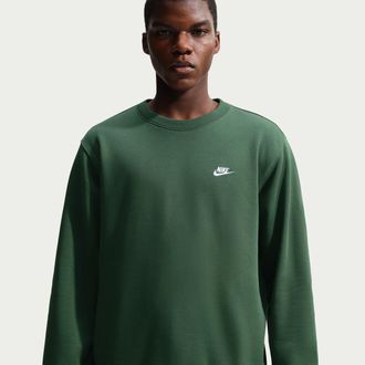 Nike Mens Club Fleece Crew in Green | FN3886-323