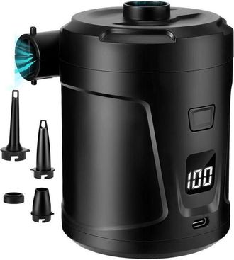 OEM Bomba De Aire El&eacute;ctrica Recargable De 5200 Mah, Bomba De Aire Port&aacute;til De Acci&oacute;n R&aacute;pida Con 4 Boquillas, Para Inflar/desinflar Colchones De Aire Y Flo