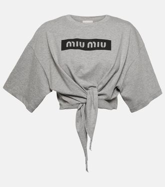 Miu Miu Logo cotton crop top
