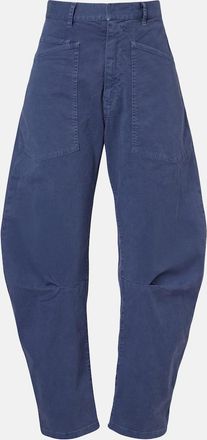 Nili Lotan Shon cotton barrel-leg pants