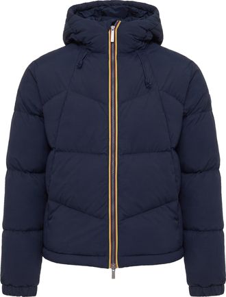 K-Way Padded Quilted Down Jacket With Contrasting Trim