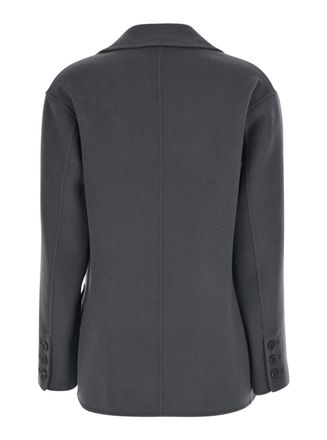 Max Mara Womens Jacket Elfi Grey Wool Blazers